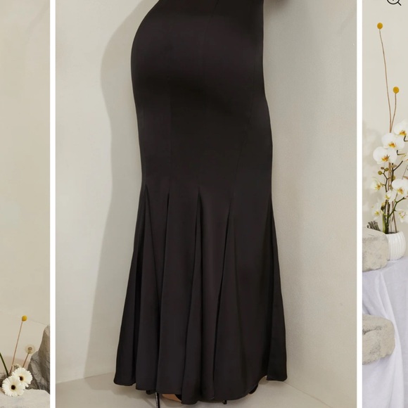 Oh Polly FLAVIA Cut Out Fishtail Maxi Dress in Black Size 0 - Picture 5 of 11